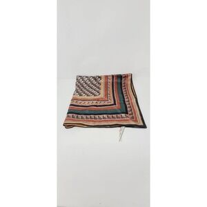 Vtg women hand painted scarf mid century Italy acetate preppy academia career
